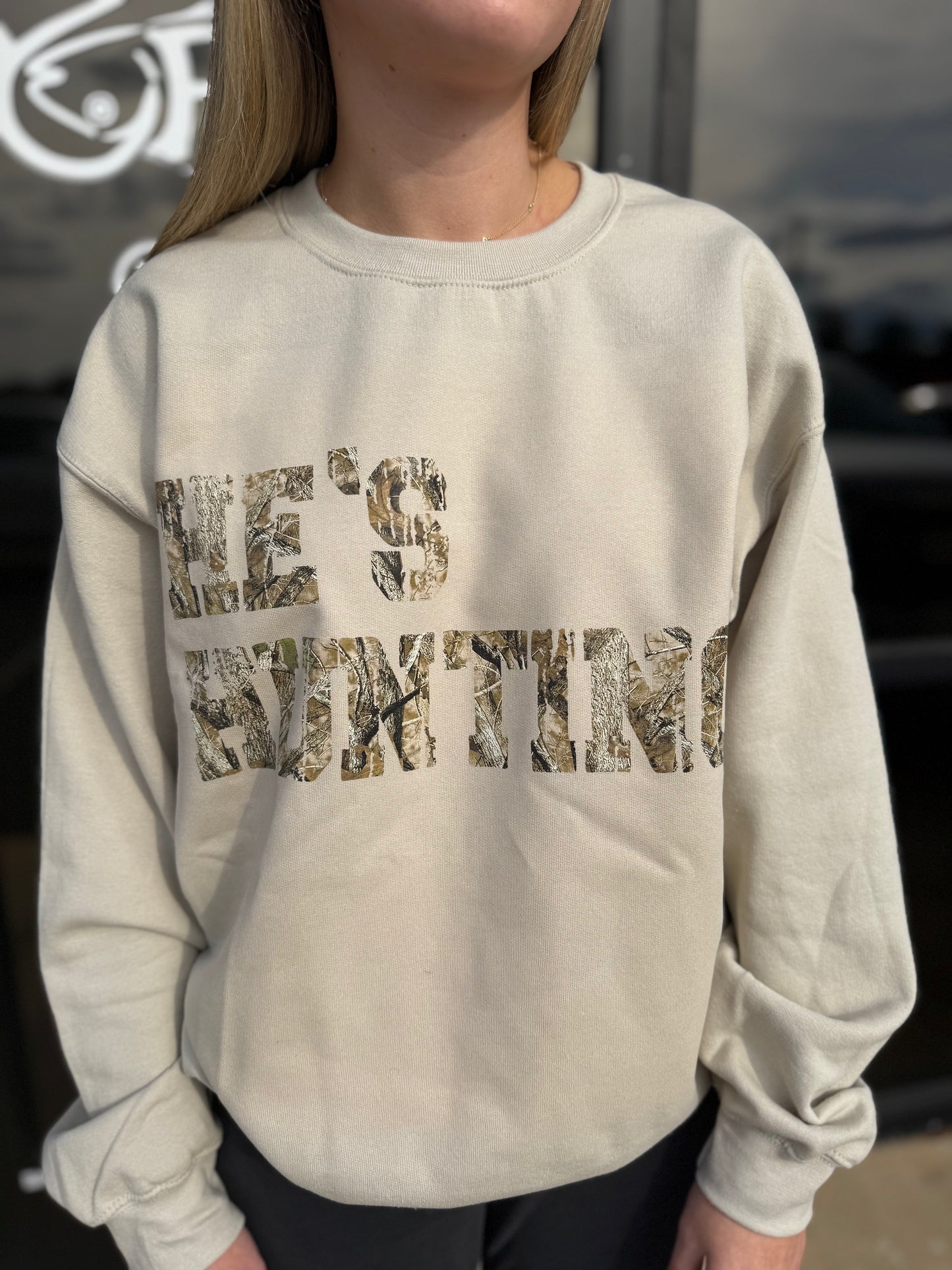 Women's- He's Hunting Crewneck Sweatshirt