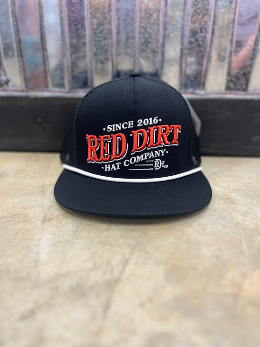 Red Dirt Hat Co.- Red Ripple, Black/Black Rope