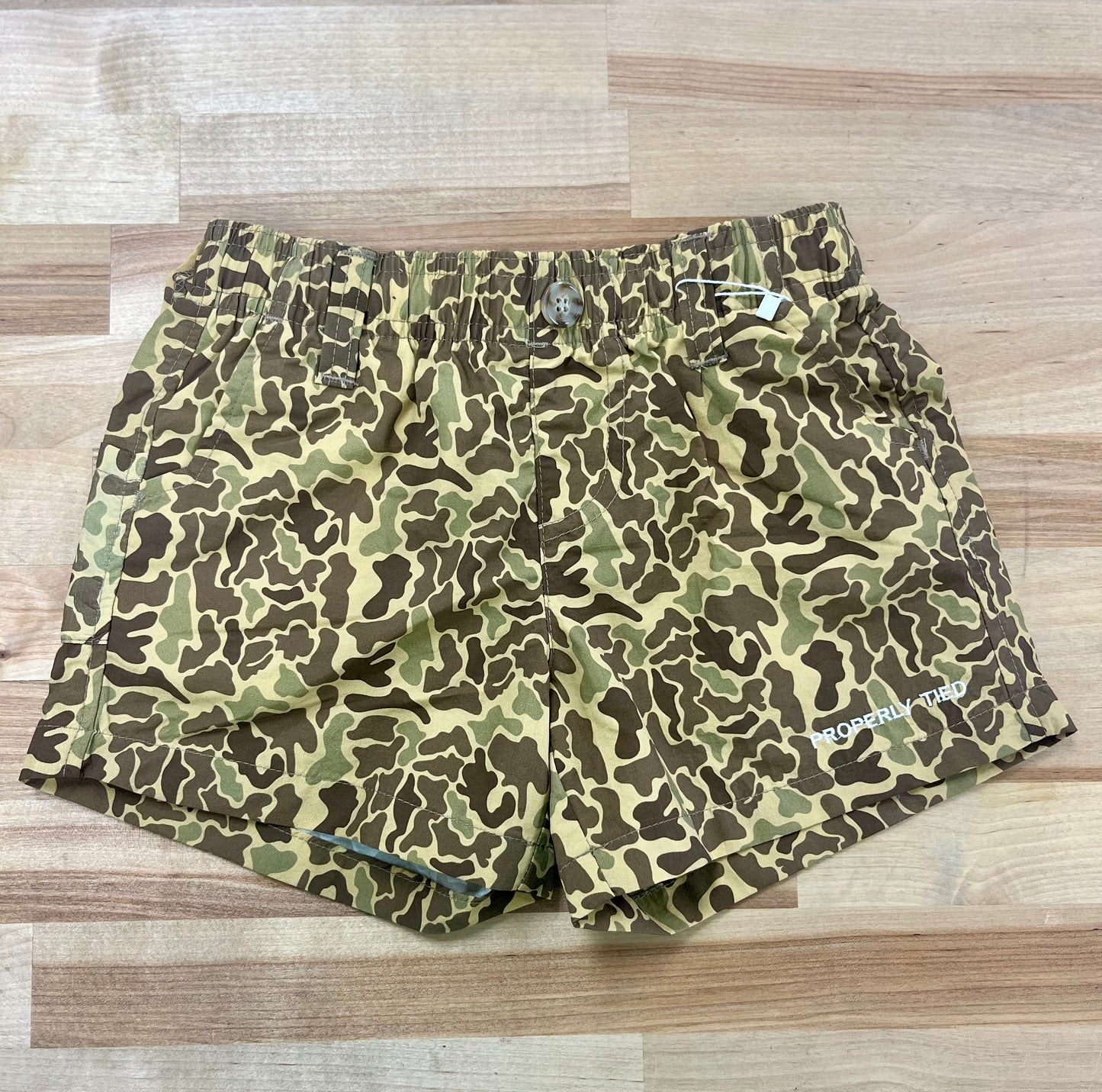 Properly Tied- Boy’s Mallard Short, Vintage Camo