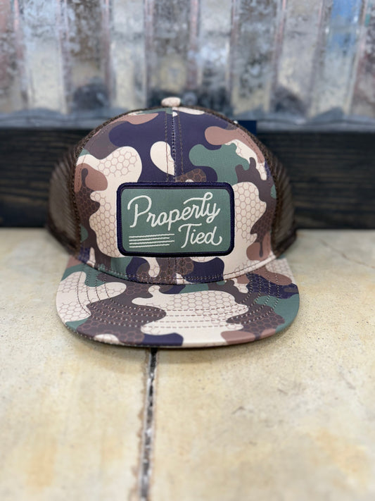 Properly Tied- Boy's Trucker Hat, Delta Woodland Camo