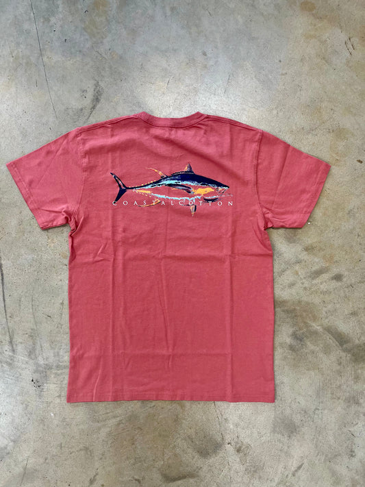 Coastal Cotton- Neon Tuna, Crimson