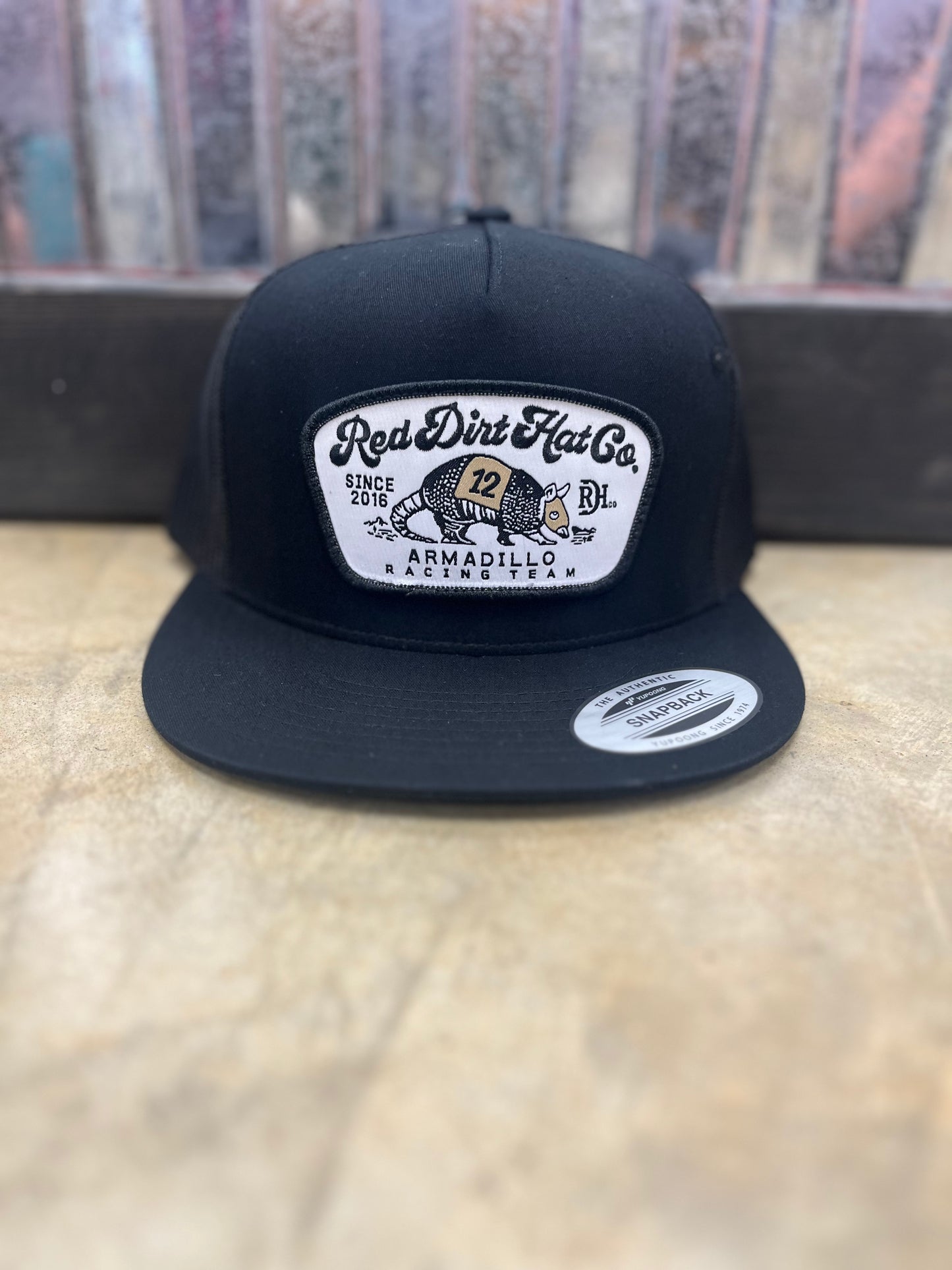 Red Dirt Hat Co.- Dos Armadillo, Black/Black 5 Panel