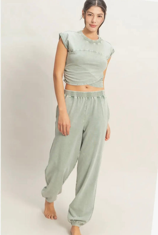 Women’s- Crop Top Jogger Set