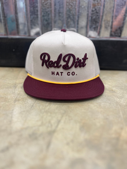 Red Dirt Hat Co.- Cowboy Roy, Maroon/Khaki Rope