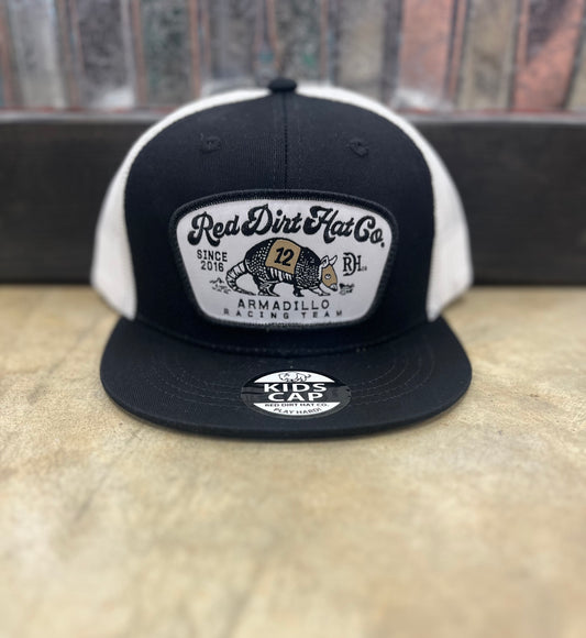 Red Dirt Hat Co.-Youth Dos Dillo Racing, Black/White