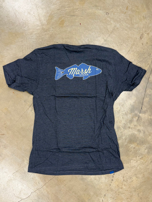 Marsh Wear- Retro Redfish, Charcoal Heather