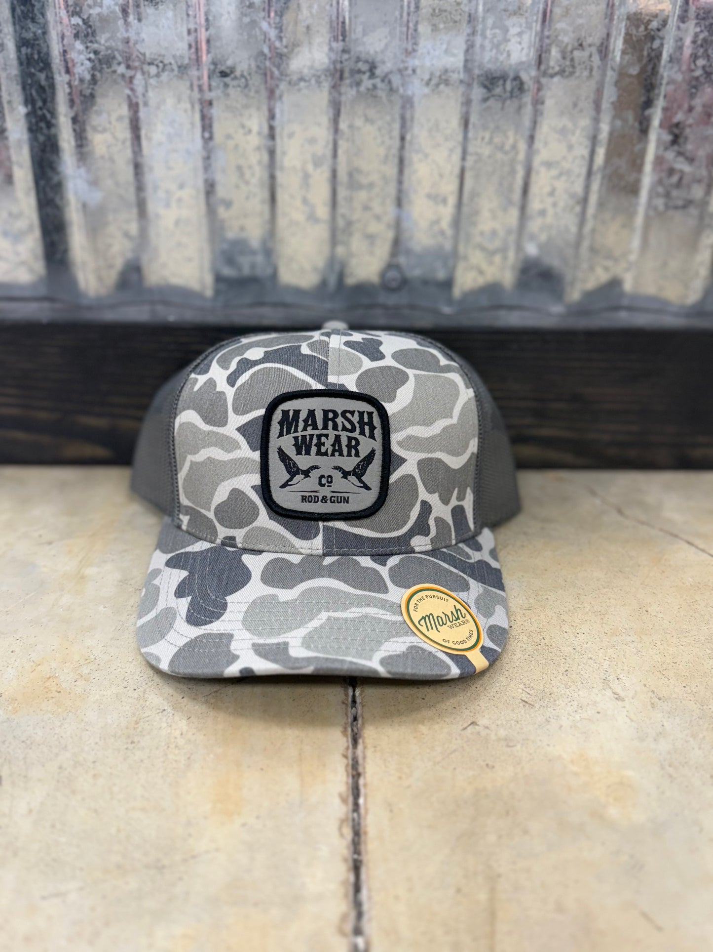 Marsh Wear- Daffy Trucker Hat,Stone Mallard Camo