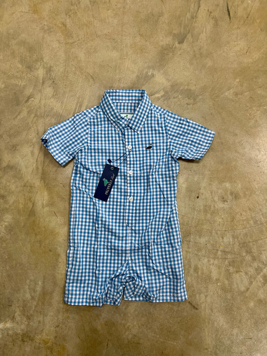 Properly Tied- Baby Shortall Cornflower