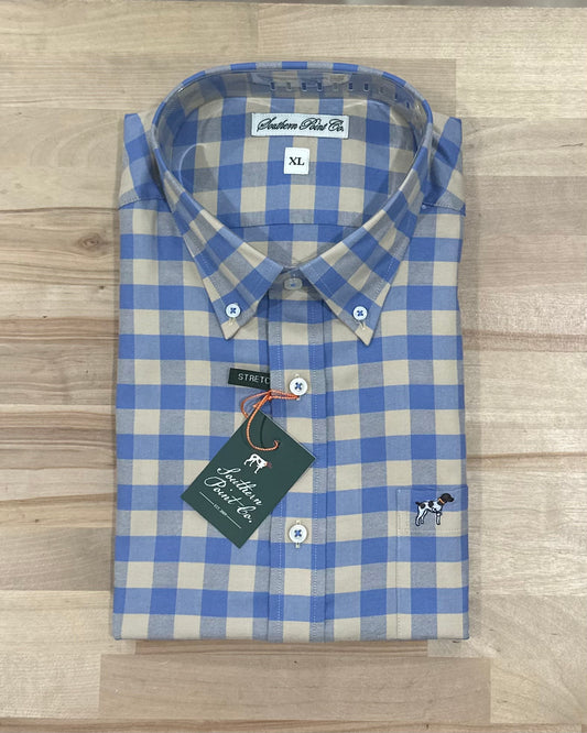 Southern Point- Hadley Performance Flannel, Quill Plaid