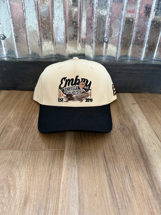 Embry Outdoors- Sprig Trucker, Cream/Black