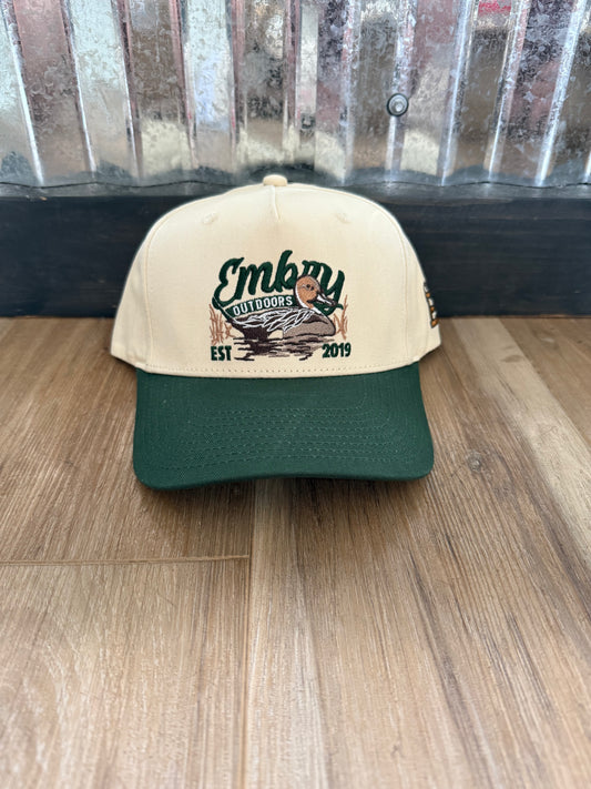 Embry Outdoors- Sprig Trucker, Cream/Green
