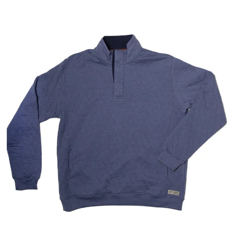 Southern Point- Harper Quilted Snap Pullover, Slate Blue