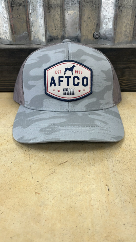 AFTCO-Best Friend Trucker Hat, Light Gray Blur