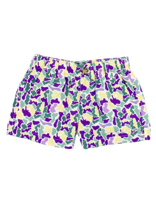 Properly Tied- Boy’s Mallard Short, Mardi Gras Camo