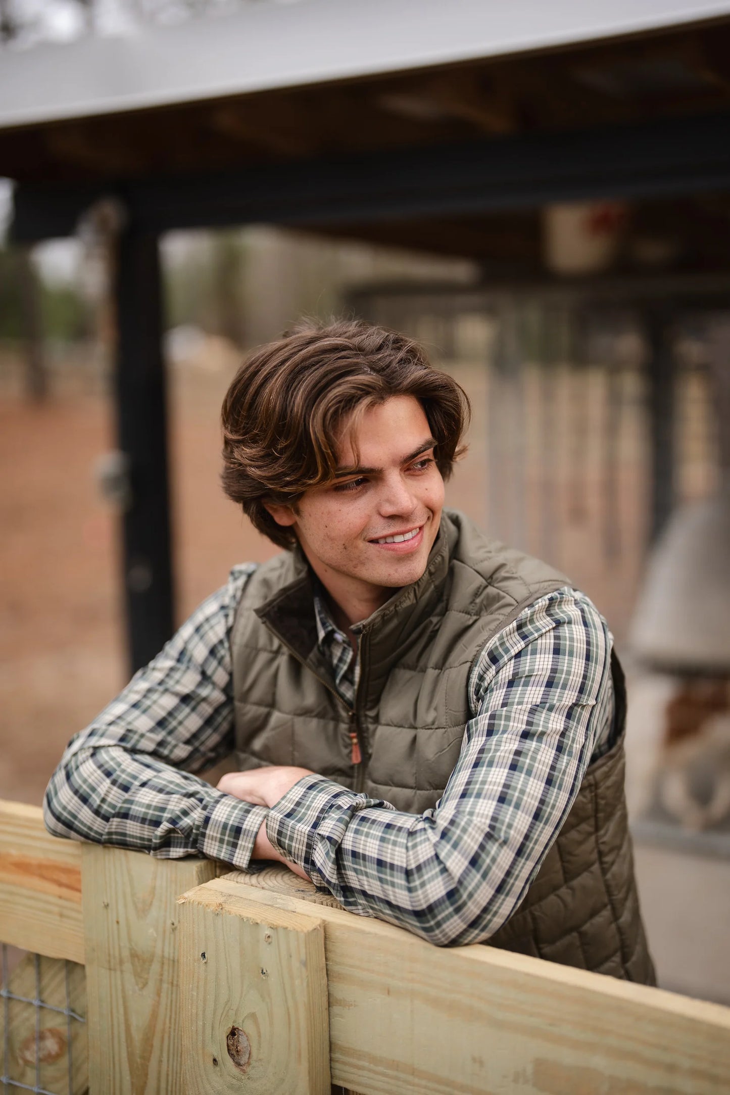 Local Boy- Brick Quilted Vest, Moss