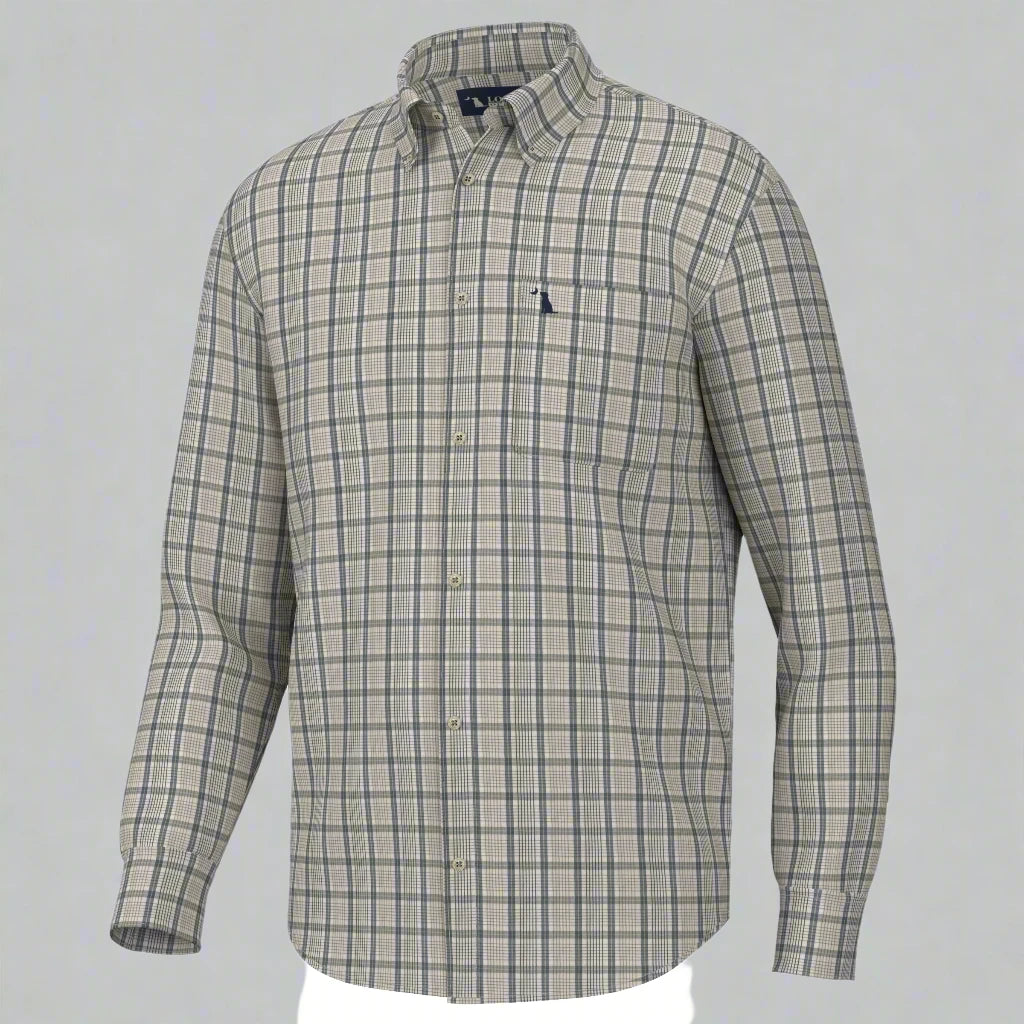 Local Boy- Stamps Dress Shirt, Gray/Ocean/Khaki