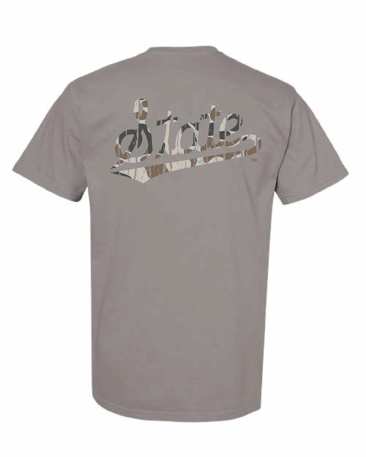 Speckle Bellies- MSU State Camo Tee/ Grey