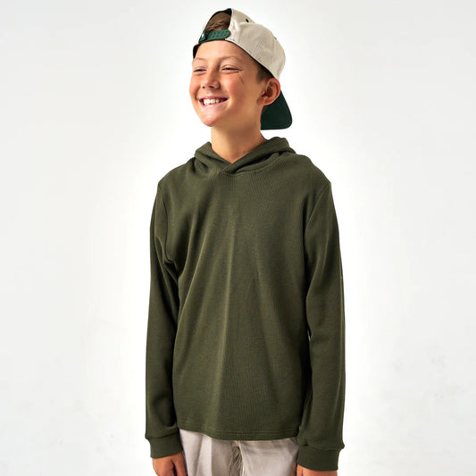 Burlebo- Youth Thermal Hoodie, Green Mallard