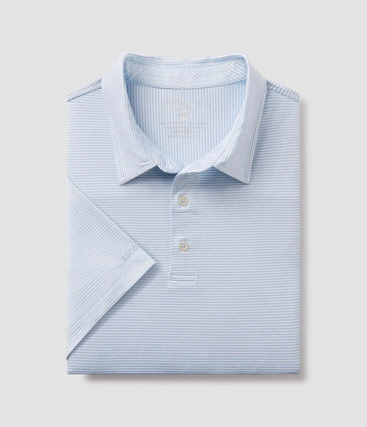Southern Shirt Co. - Heather Madison Stripe Polo, Crystal Lake