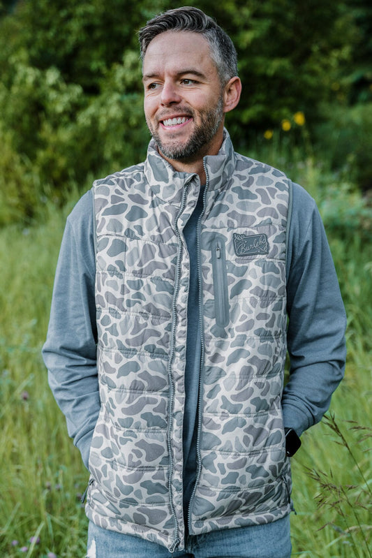 Burlebo- Puffer Vest, Deer Camo