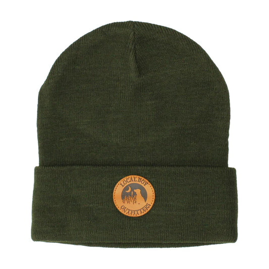 Local Boy- Leather Patch Beanie