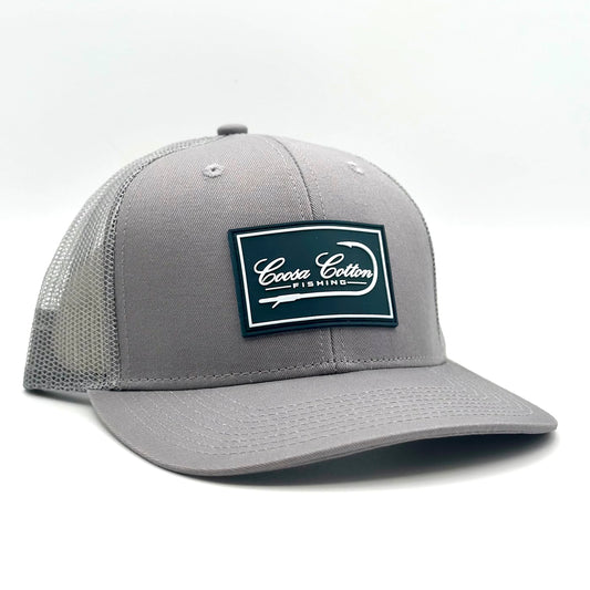 Coosa Cotton- Solid Grey Trucker Hat, Rubber Patch