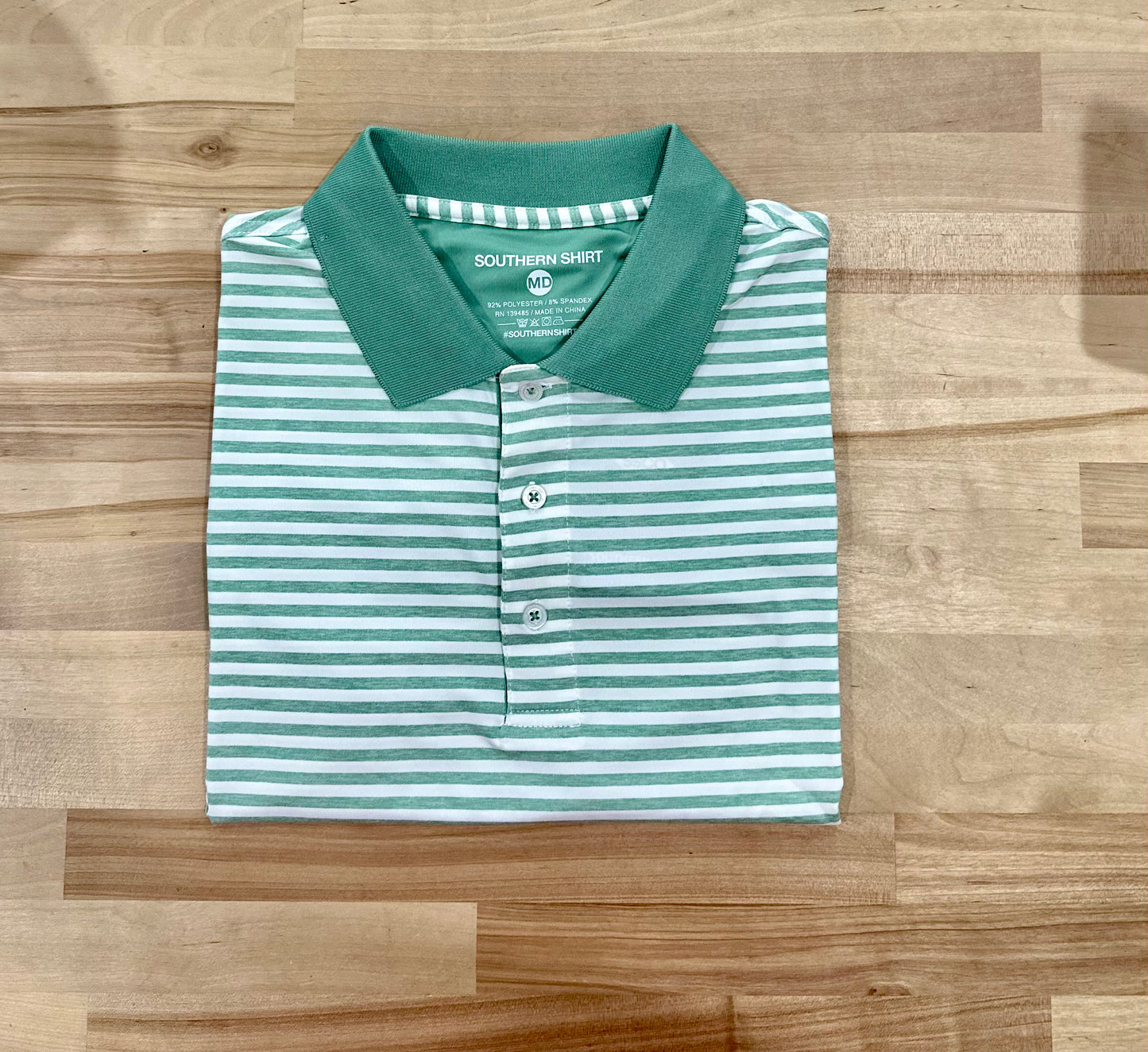 Southern Shirt Co.- Country Club Heather Stripe Polo Fairway Green