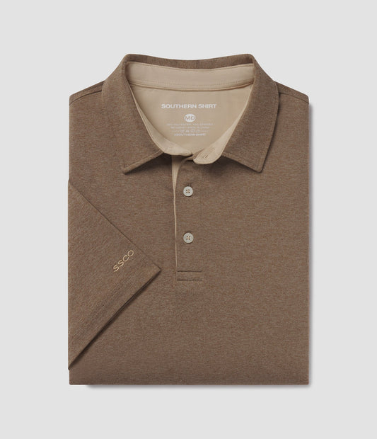Southern Shirt Co.- Grayton Heather Polo, Java