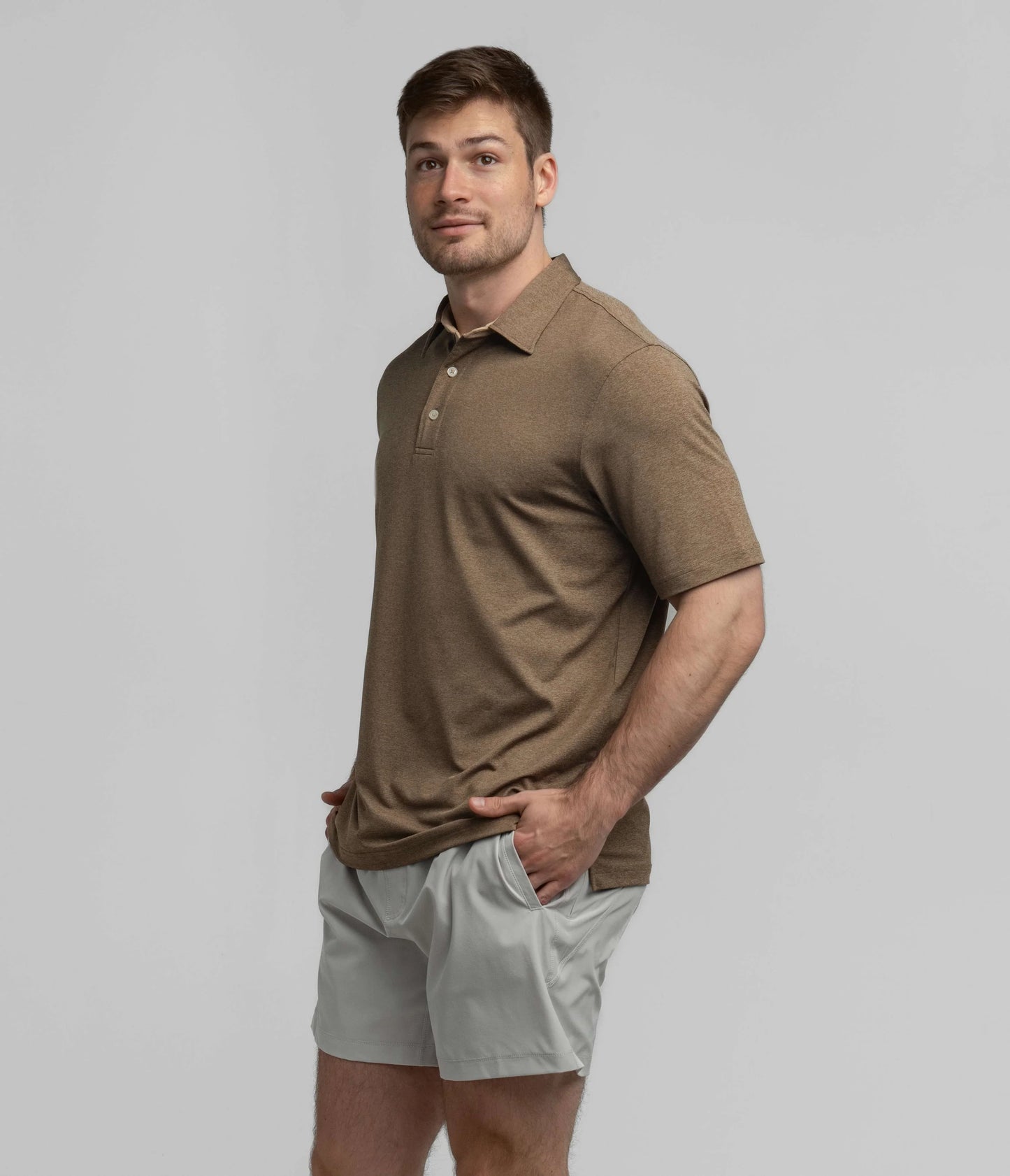 Southern Shirt Co.- Grayton Heather Polo, Java