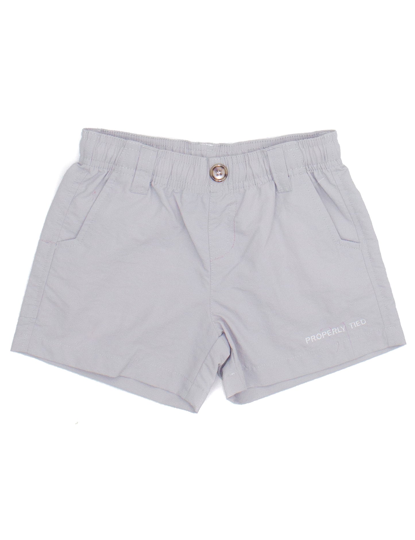 Properly Tied- Boy’s Mallard Short, Light Grey