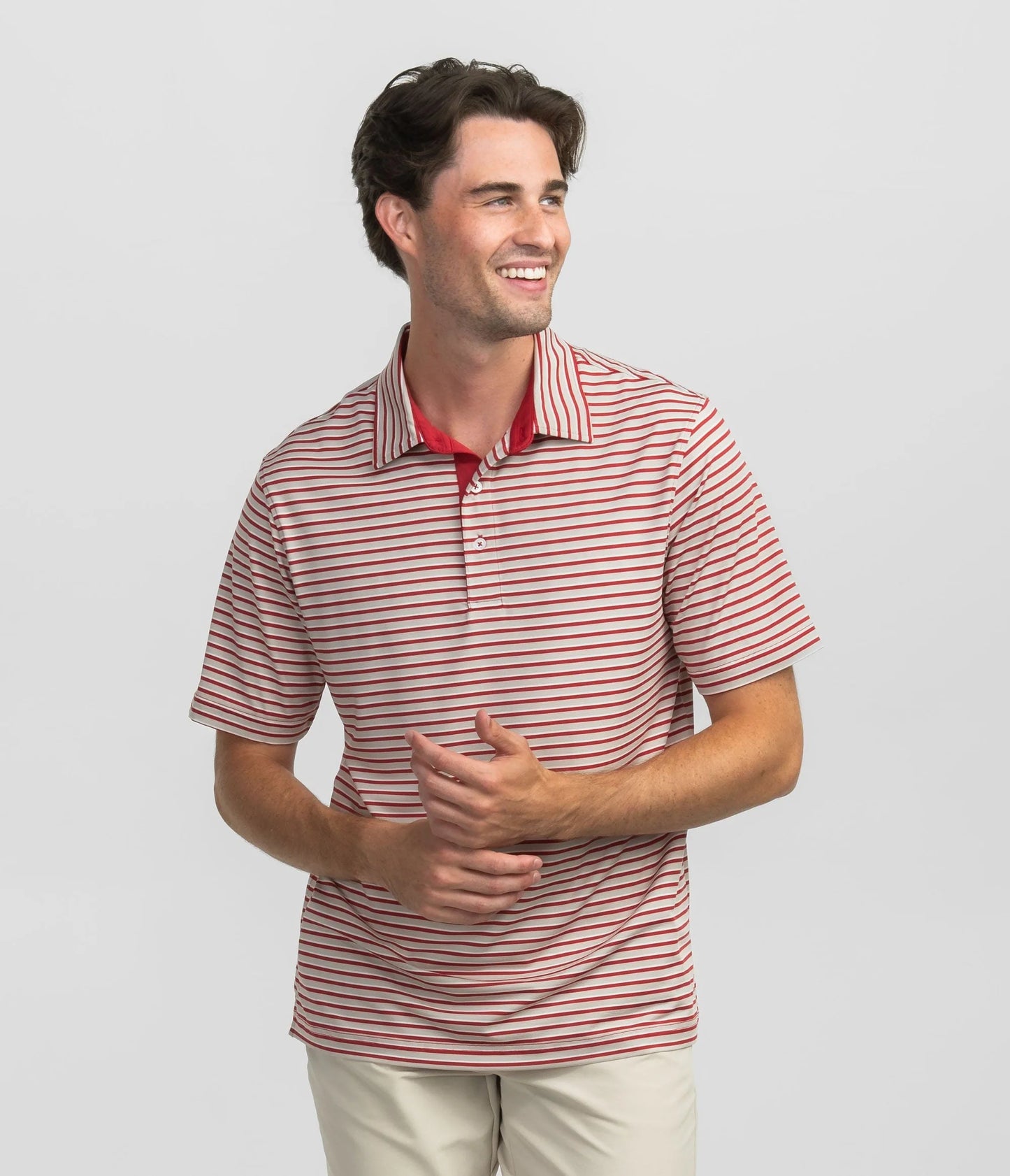 Southern Shirt Co. - Starting Lineup Stripe Polo, Crimson Grey