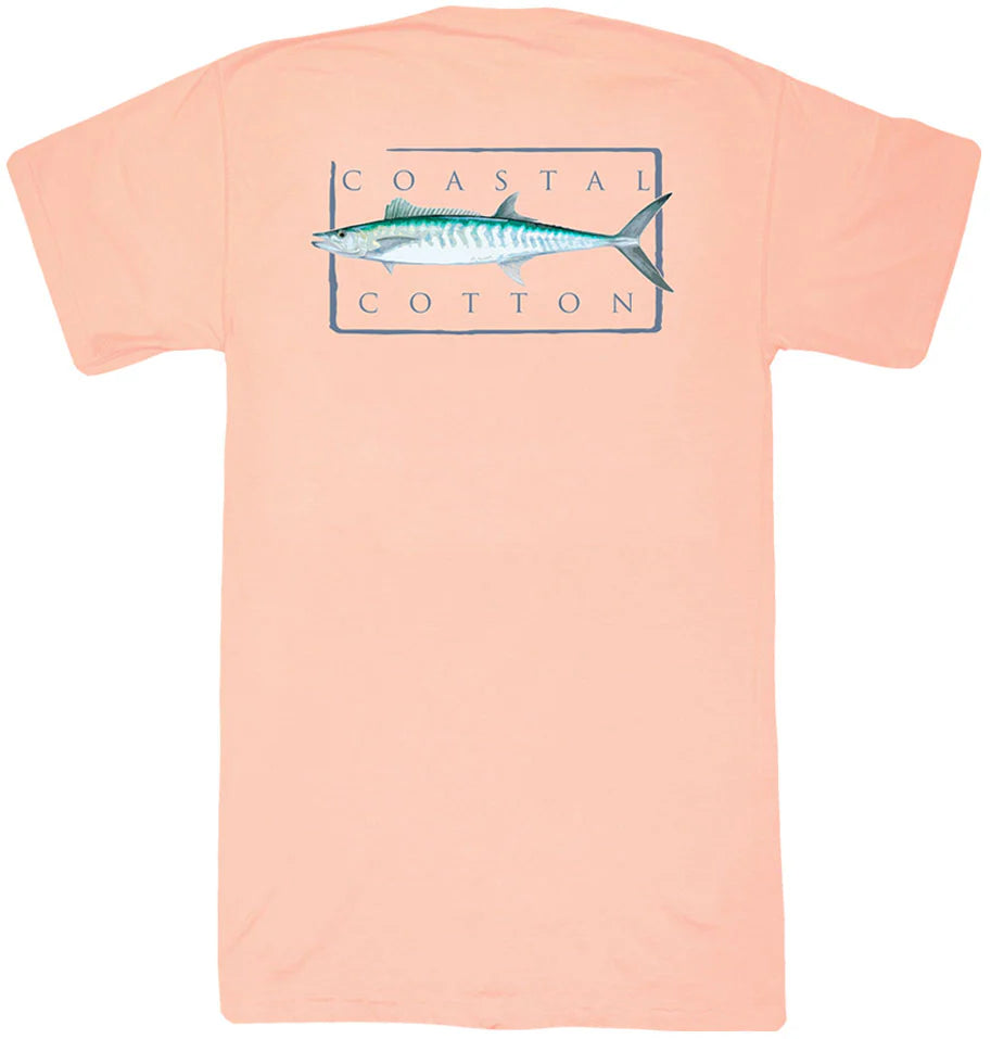 Coastal Cotton- Mackerel SS tee, melon