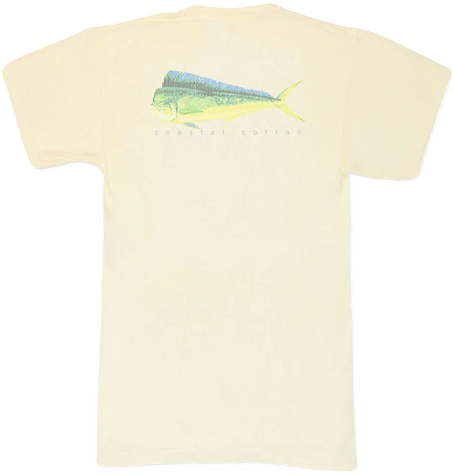 Coastal Cotton- Mahi Barcode SS tee, yellow