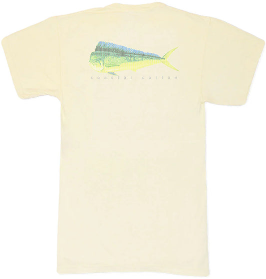 Coastal Cotton- Mahi Barcode SS tee, yellow