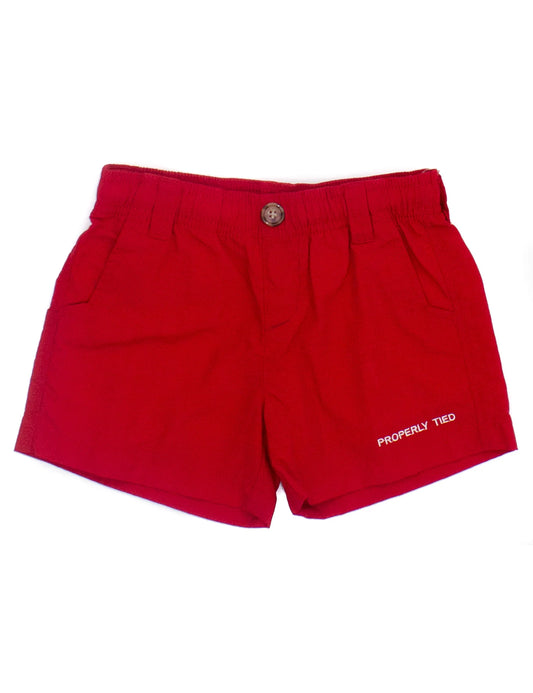 Properly Tied- Boy's Mallard Short, Red