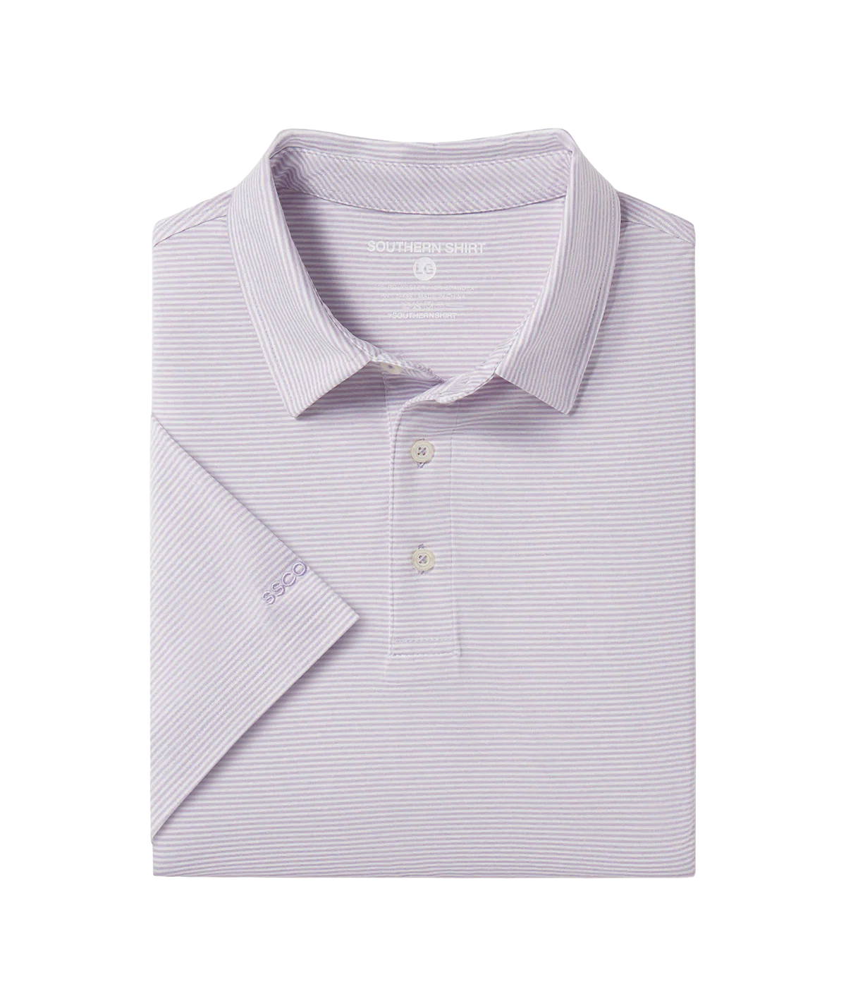 Southern Shirt Co.- Heather Madison Stripe Polo, Orchid Petal