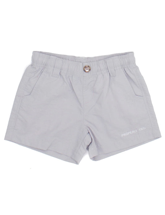 Properly Tied- Boy's Mallard Short, Light Grey