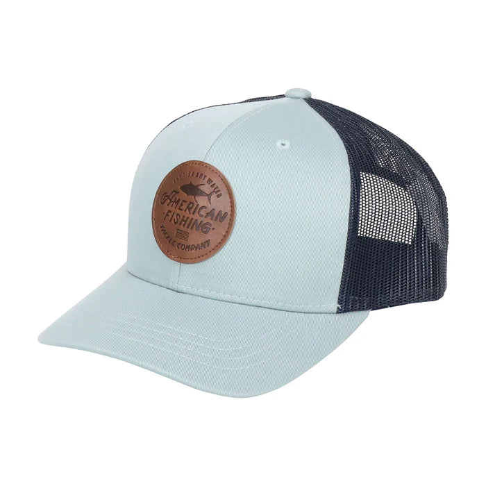 AFTCO- Lemonade Leather Trucker Hat, Moonstone