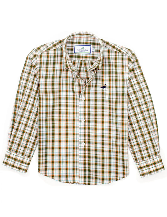 Properly Tied- Boy's Seasonal Sportshirt, Olive Grove