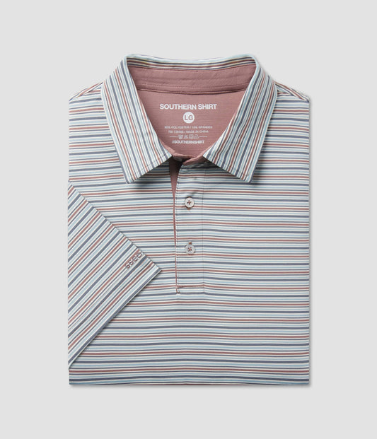 Southern Shirt Co. - Sawgrass Stripe Polo, Overcast