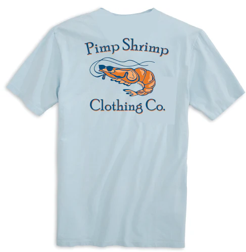 Pimp Shrimp- Short sleeve tee, Chambray