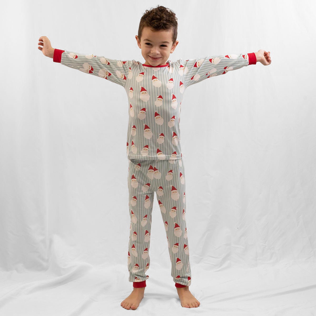 Kid's Jolly Santa Long Sleeve Pajamas