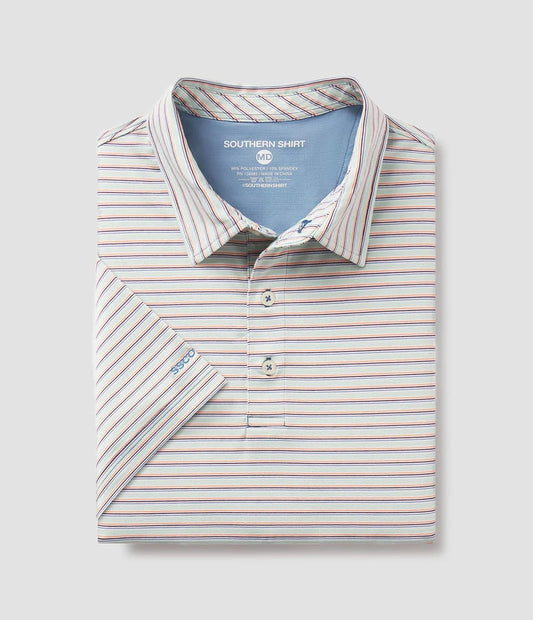 Southern Shirt Co. - Augusta Stripe Polo, Seafoam