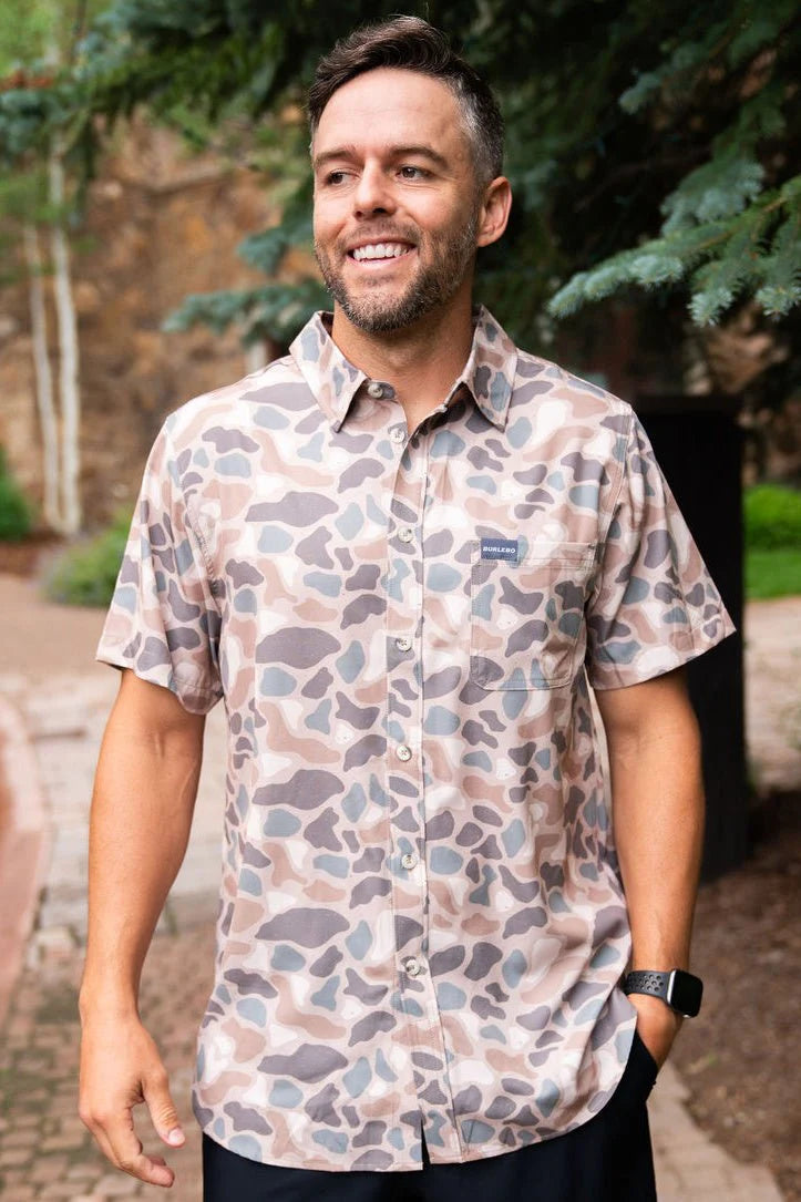 Burlebo- Performance Button Up, Pintail Camo