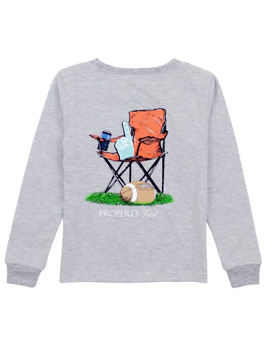 Properly Tied- Sidelines LS, Heather Grey
