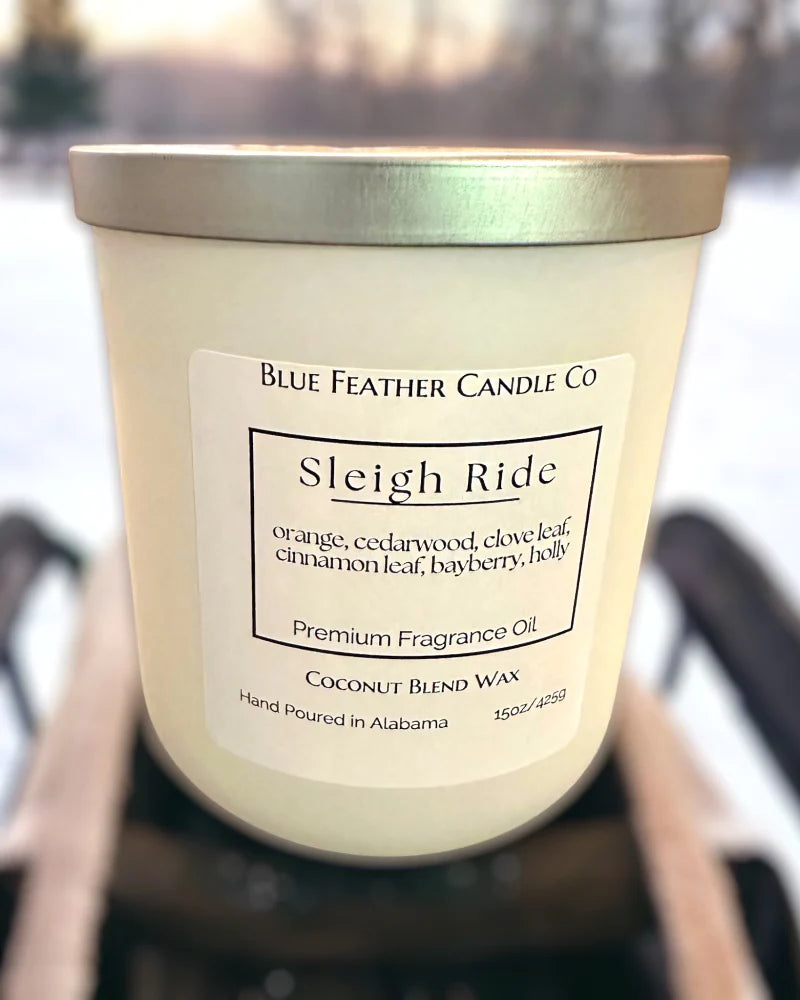 Blue Feather Candle Co- Sleigh Ride