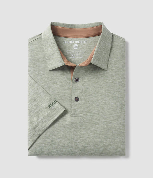 Southern Shirt Co. - Grayton Heather Polo, Agave