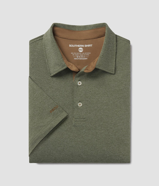 Southern Shirt Co.- Grayton Heather Polo, Thyme