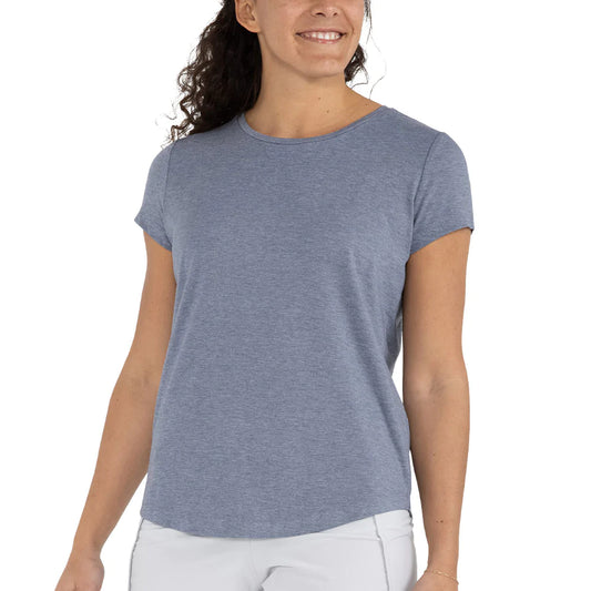 Free Fly-Women's Bamboo Current Tee, Heather Stonewash