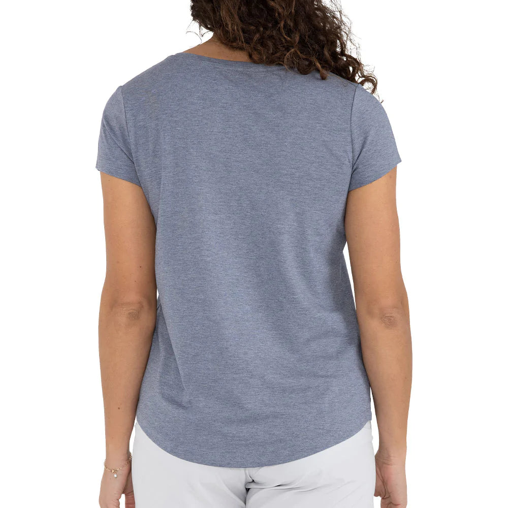 Free Fly-Women's Bamboo Current Tee, Heather Stonewash